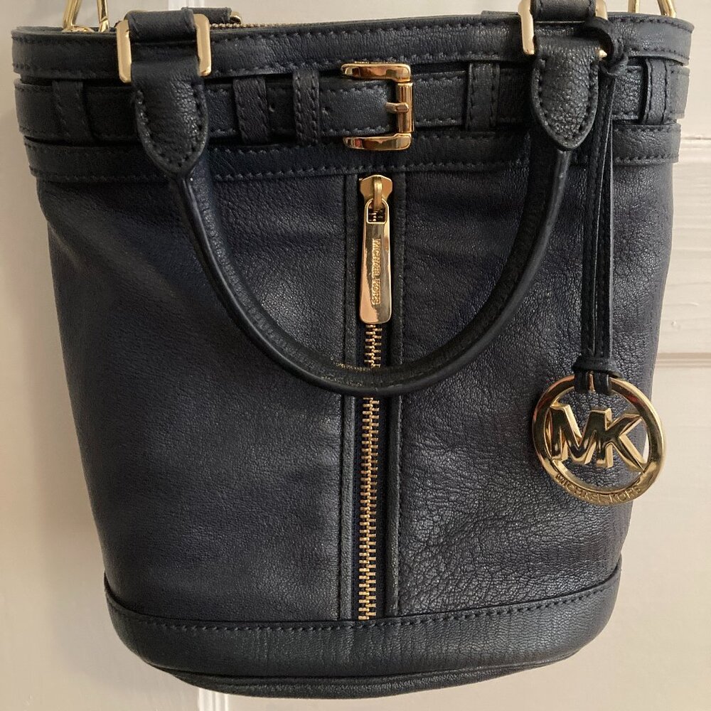 Michael Kors Blue Leather Tote Bag